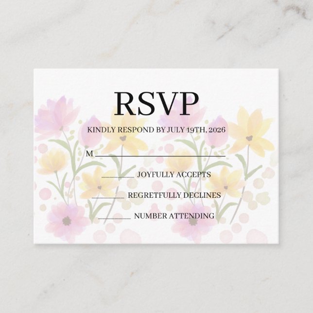 Cartão De Informações Simple Wedding RSVP Enclosure Card (Frente)