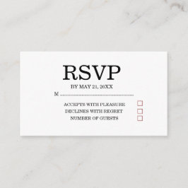 Cartão De Informações Simple Wedding RSVP Enclosure Card