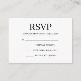 Cartão De Informações Simple Wedding RSVP Enclosure Card