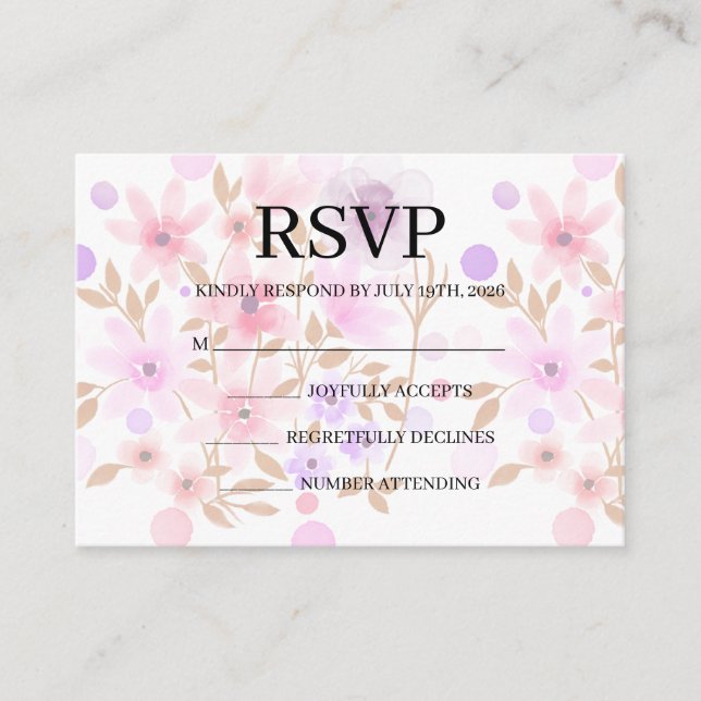 Cartão De Informações Simple Wedding RSVP Enclosure Card (Frente)