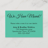 Simples Biscay Verde Nós Mudamos Novo Endereço