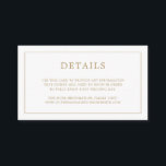 Cartão De Informações Simples Casamento Dourado Monograma Elegante<br><div class="desc">Simples cartão de cerimônia de núpcias com um design moderno, mas elegante, com seus detalhes cercados por uma fina borda e seu monograma no verso. Todos os elementos de design estão em dourado falso e podem ser alterados na ferramenta de edição de design. Um design chic e na moda que...</div>