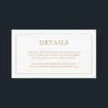 Cartão De Informações Simples Casamento Dourado Monograma Elegante<br><div class="desc">Simples cartão de cerimônia de núpcias com um design moderno, mas elegante, com seus detalhes cercados por uma fina borda e seu monograma no verso. Todos os elementos de design estão em dourado falso e podem ser alterados na ferramenta de edição de design. Um design chic e na moda que...</div>