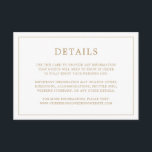 Cartão De Informações Simples Casamento Dourado Monograma Elegante<br><div class="desc">Simples cartão de cerimônia de casamento com um design elegante e eterno com seus detalhes de casamento cercado por uma fronteira fina. A parte de trás tem seu monograma no meio, dentro de uma borda. Todo texto está em tom dourado, sobre fundo branco. A cor da fonte pode ser alterada...</div>