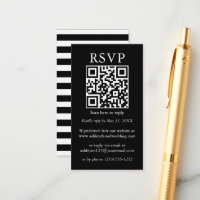Simples Casamento Minimalista - Stripes Negras QR