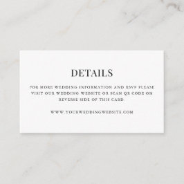 Cartão De Informações SImples Código QR Moderno Detalhes do Casamento Mi