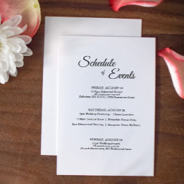 Cartão De Informações Simples Cronograma de Casamento em Caligrafia Pret