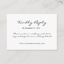 Cartão De Informações Simples e Elegante: Linho Preto c/ Monograma