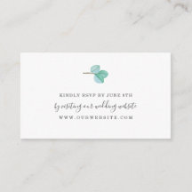 Simples eucalipto verde casamento RSVP online