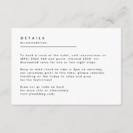 Cartão De Informações Simples Moderno Branco Preto Detalhes Monograma