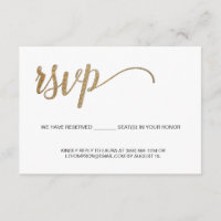 Simples Moderno Dourado RSVP sem assento reservado