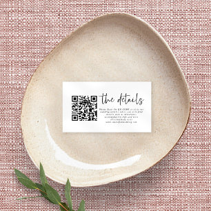 Cartão De Informações Simples quaisquer Detalhes de Casamento de Código