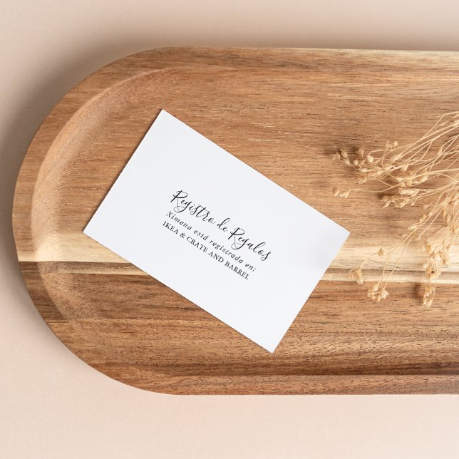 Cartão De Informações Simples Registro de Presente Caseiro Espanhol (Criador carregado)