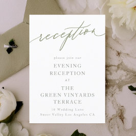 Cartão De Informações Simples Sabugueiro Verde e Branco Caligrafia Moder