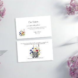 Cartão De Informações Simples Site de Casamento de Flores Silvestres Boh