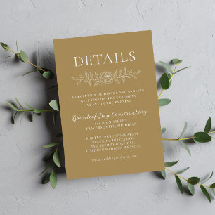 Cartão De Informações Simplicidade Floral 1 Casamento Minimalista Carval