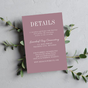 Cartão De Informações Simplicidade Floral 2 Casamento Minimalista Bege