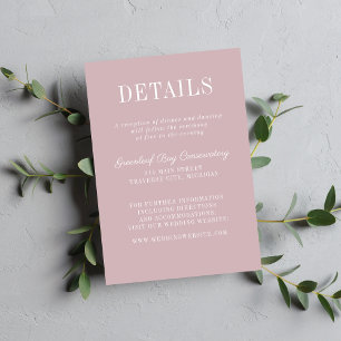 Cartão De Informações Simplicidade Floral 2 Casamento Minimalista Luar