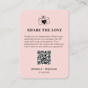 Cartão De Informações Sinal de QR code Minimal Share the Love