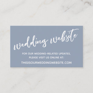 Cartão De Informações Site Casual de Casamento Azul Dusty