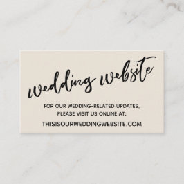 Cartão De Informações Site Casual de Casamento de Creme de Escrita Manua
