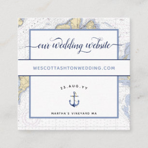 Cartão De Informações Site Clássico de Casamento Náutico Martha's Vineya