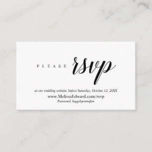 Cartão De Informações Site da RSVP Online, Minimalista da Modern Classy
