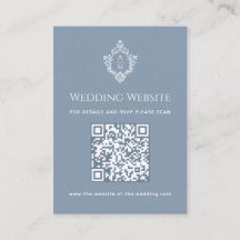 Site de Casamento Azul Empoeirado Código QR Brasão