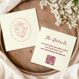 Cartão De Informações Site de Casamento Botânico Clássico do Jardim Heir