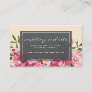 Cartão De Informações Site de Casamento Botânico Floral Floral de Ruby P