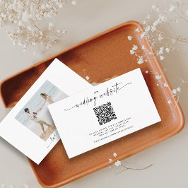 Cartão De Informações Site de casamento Chic QR Code Foto