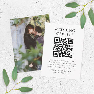 Cartão De Informações Site de Casamento Código QR de RSVP Elegante e C