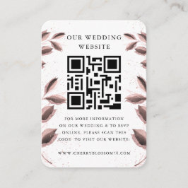 Cartão De Informações Site de Casamento | Código QR Mínimo de Foto RSVP 