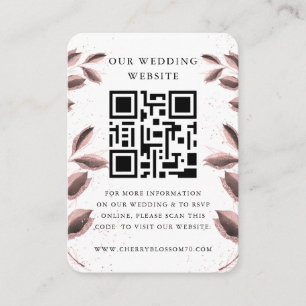 Cartão De Informações Site de Casamento Código QR Mínimo de Foto RSVP
