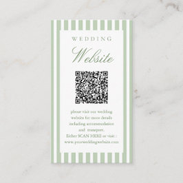 Cartão De Informações Site de Casamento Código QR Scan Me Sage Green