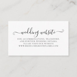Cartão De Informações Site de casamento com detalhe de caligrafia preto 