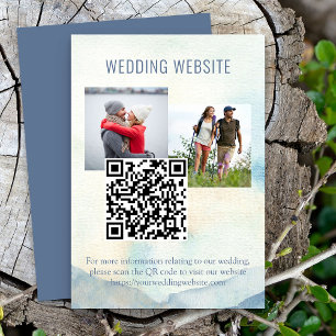 Cartão De Informações Site de casamento com foto do lago da montanha e c