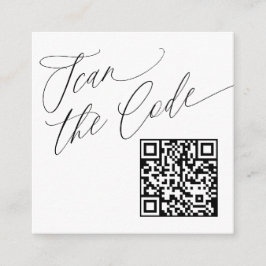 Cartão De Informações Site de Casamento com QR Code Moderno e Elegante