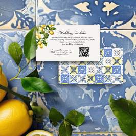 Cartão De Informações Site de Casamento com Tema Italiano de Lemon Grove