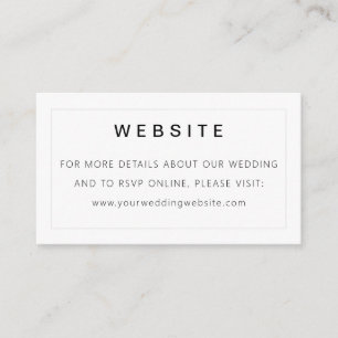 Cartão De Informações Site de Casamento com Tipografia Simples Minimal M