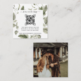 Cartão De Informações Site de Casamento com Verde | Código QR