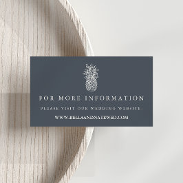Cartão De Informações Site de Casamento de Abacaxi de Ilha Vintage