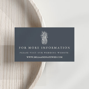 Cartão De Informações Site de Casamento de Abacaxi de Ilha Vintage