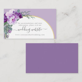 Cartão De Informações Site de Casamento de Arch Floral Dourado Elegante