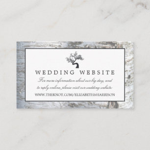Cartão De Informações Site de Casamento de Árvore de Bétula Prateada Rús