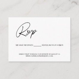 Cartão De Informações Site de casamento de assento reservado preto e bra