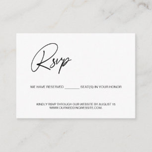 Cartão De Informações Site de casamento de assento reservado preto e bra