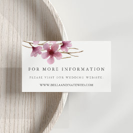 Cartão De Informações Site de Casamento de Cherry Blossoms