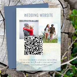 Cartão De Informações Site de Casamento de Código QR e Foto do Lago de M