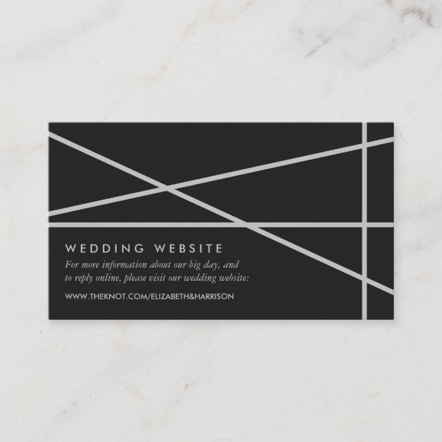 Cartão De Informações Site de Casamento de Estilo Geométrico Simples (Frente)